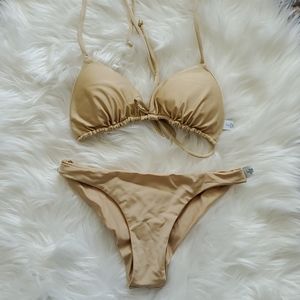 Xs nude two piece swim suit